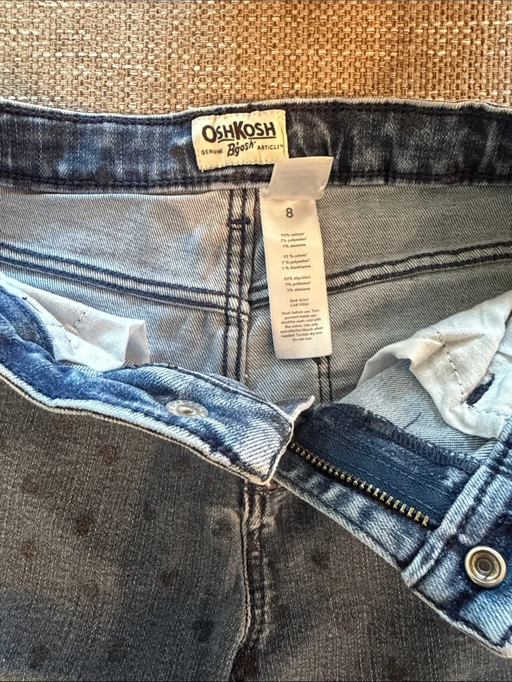 OshKosh B'gosh Blue Polka-Dot Denim Cropped Jeans
